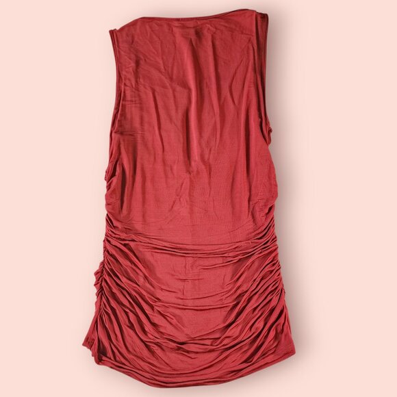 Vintage Y2K 2b bebe terracotta ruched draped top size L baddie vixen mcbling - Picture 2 of 8